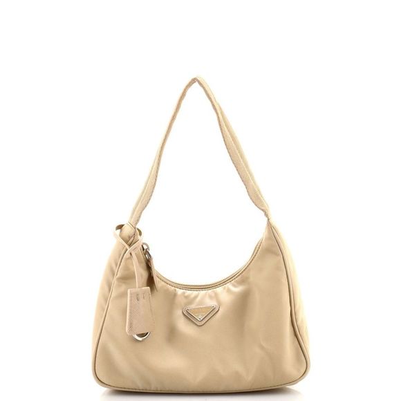 Prada Handbags - Prada Re-Edition 2000 Hobo Tessuto Mini Neutral